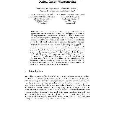 خرید و دانلود نسخه کامل کتاب A Stochastic Approach to Content Adaptive Digital Image Watermarking