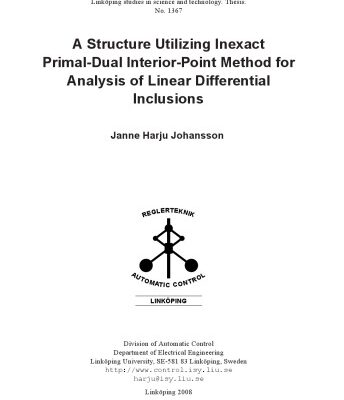 خرید و دانلود نسخه کامل کتاب A structure utilizing inexact primal-dual interior-point method for analysis of linear differential inclusions