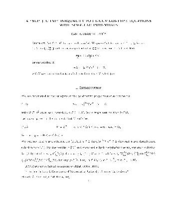 خرید و دانلود نسخه کامل کتاب A ‘sup+ c inf’ inequality for Liouville-type equations with singular potentials