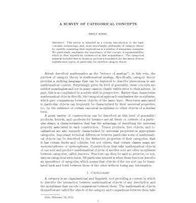خرید و دانلود نسخه کامل کتاب A survey of categorical concepts