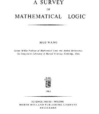 خرید و دانلود نسخه کامل کتاب A Survey of Mathematical Logic.
