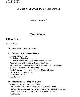خرید و دانلود نسخه کامل کتاب A Theory of Ordinary p-Adic Curves