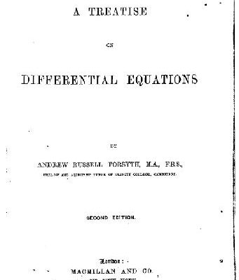 خرید و دانلود نسخه کامل کتاب A Treatise on Differential Equations