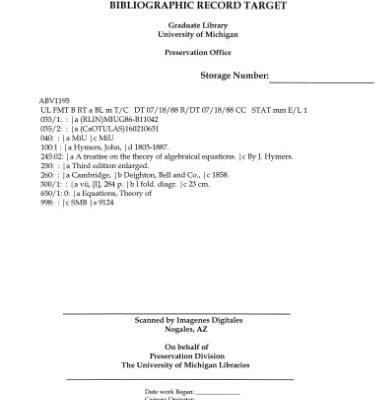 خرید و دانلود نسخه کامل کتاب A treatise on the theory of algebraical equations