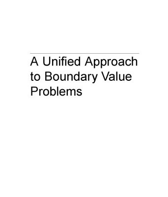 خرید و دانلود نسخه کامل کتاب A unified approach to boundary value problems