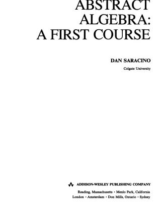 خرید و دانلود نسخه کامل کتاب Abstract Algebra: A First Course