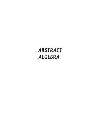 خرید و دانلود نسخه کامل کتاب Abstract Algebra