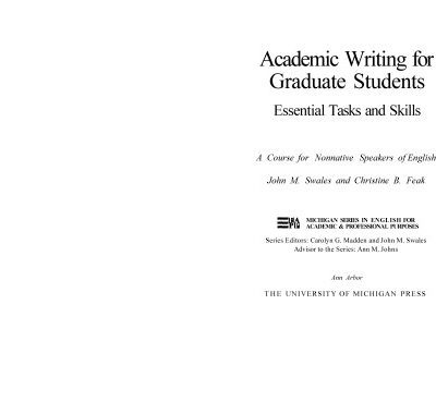 خرید و دانلود نسخه کامل کتاب Academic Writing for Graduate Students: Essential Tasks and Skills – A Course for Nonnative Speakers of English
