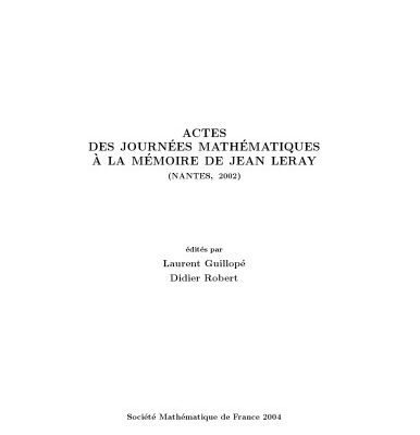 خرید و دانلود نسخه کامل کتاب Actes des journées mathématiques à la mémoire de Jean Leray