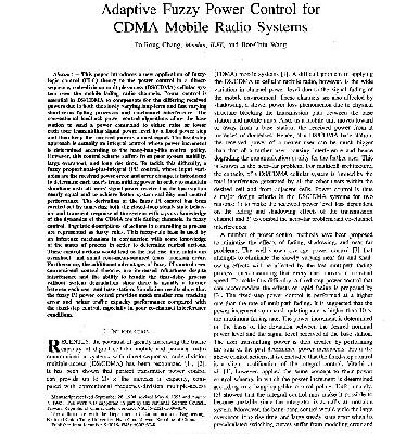 خرید و دانلود نسخه کامل کتاب Adaptive Fuzzy Power Control for CDMA Mobile Radio Systems