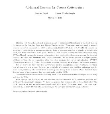 خرید و دانلود نسخه کامل کتاب Additional Exercises for Convex Optimization (with Solutions)