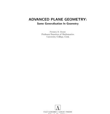 خرید و دانلود نسخه کامل کتاب Advanced Plane Geometry: Some Generalization In Geometry