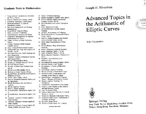 خرید و دانلود نسخه کامل کتاب Advanced topics in the arithmetic of elliptic curves_6895b6b5d390a.jpeg خرید و دانلود نسخه کامل کتاب Advanced topics in the arithmetic of elliptic curves