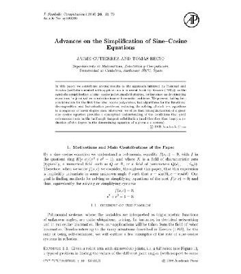 خرید و دانلود نسخه کامل کتاب Advances in simplification of sin-cos polynomials