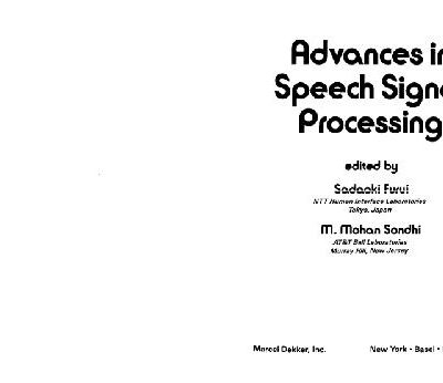خرید و دانلود نسخه کامل کتاب Advances in Speech Signal Processing
