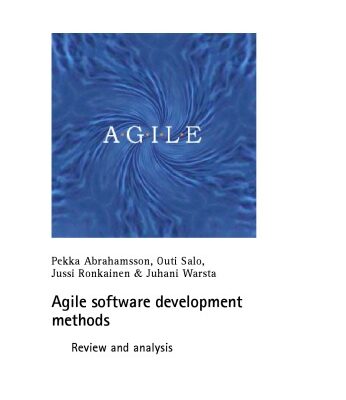 خرید و دانلود نسخه کامل کتاب Agile Software Development Methods: Review and Analysis (VTT publications)