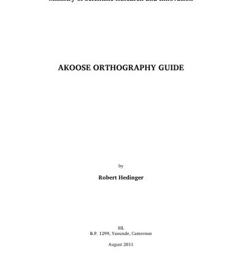 خرید و دانلود نسخه کامل کتاب Akoose Orthography Guide