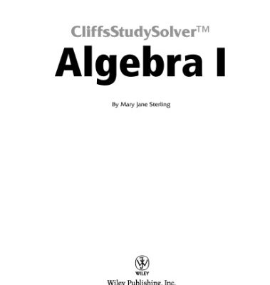 خرید و دانلود نسخه کامل کتاب Algebra I (Cliffs Study Solver)