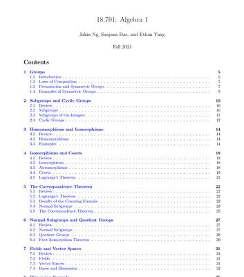 خرید و دانلود نسخه کامل کتاب Algebra I: Lecture Notes