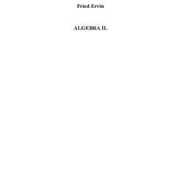 خرید و دانلود نسخه کامل کتاب Algebra II. Algebrai struktúrák