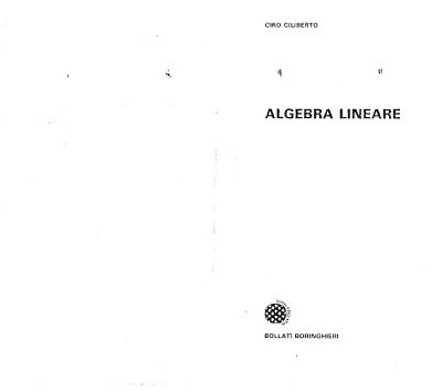 خرید و دانلود نسخه کامل کتاب Algebra Lineare