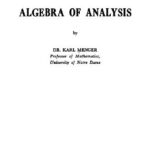 خرید و دانلود نسخه کامل کتاب Algebra of analysis