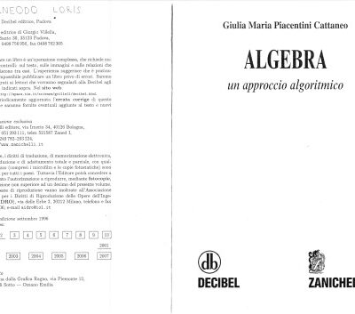 خرید و دانلود نسخه کامل کتاب Algebra. Un approccio algoritmico