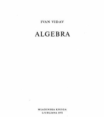 خرید و دانلود نسخه کامل کتاب Algebra