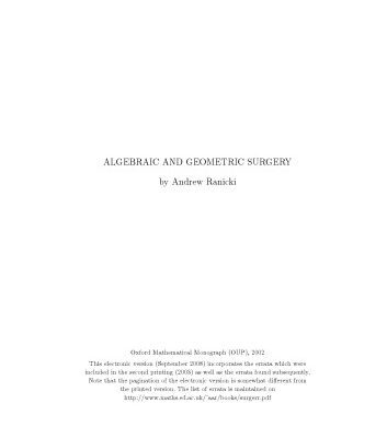خرید و دانلود نسخه کامل کتاب Algebraic and geometric surgery