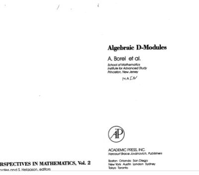 خرید و دانلود نسخه کامل کتاب Algebraic D-modules