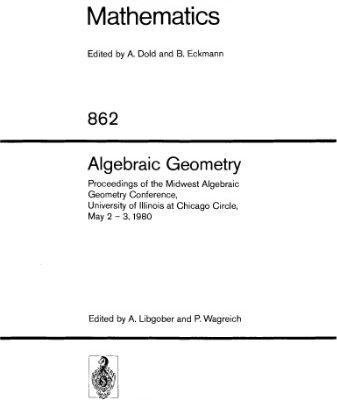 خرید و دانلود نسخه کامل کتاب Algebraic Geometry. Proc. conf. Chicago, 1980