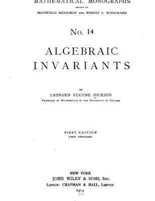 خرید و دانلود نسخه کامل کتاب Algebraic invariants