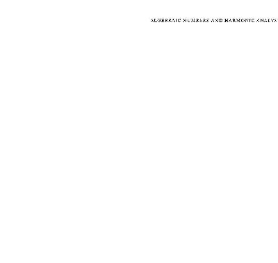 خرید و دانلود نسخه کامل کتاب Algebraic numbers and harmonic analysis