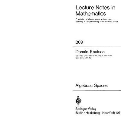 خرید و دانلود نسخه کامل کتاب Algebraic spaces