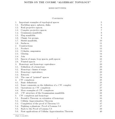 خرید و دانلود نسخه کامل کتاب Algebraic Topology Notes(2010 version,complete,175 pages)