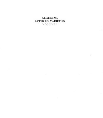 خرید و دانلود نسخه کامل کتاب Algebras, lattices, varieties. Volume 1