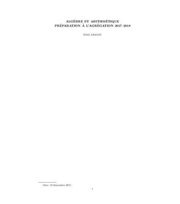 خرید و دانلود نسخه کامل کتاب Algèbre et arithmétique: preparation à l’agrègation 2017-2018