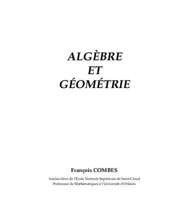 خرید و دانلود نسخه کامل کتاب Algèbre et Géométrie
