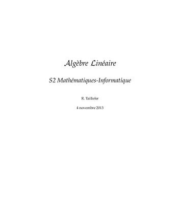 خرید و دانلود نسخه کامل کتاب Algèbre Linéaire (S2 Mathématiques-Informatique)