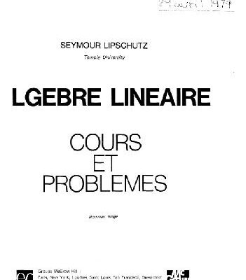 خرید و دانلود نسخه کامل کتاب Algebre lineaire