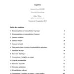 خرید و دانلود نسخه کامل کتاب Algèbre: Semestre d’hiver 2019/2020