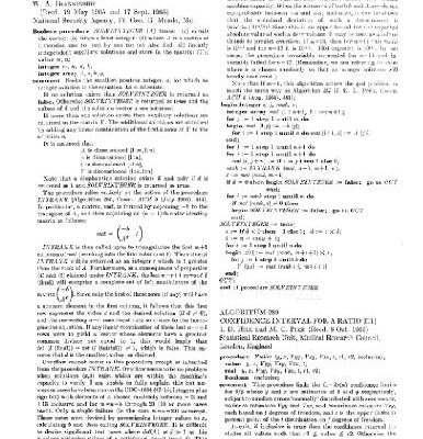 خرید و دانلود نسخه کامل کتاب Algorithm 288, Solution of linear Diophantine systems