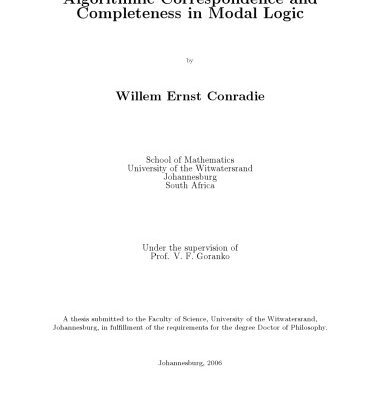 خرید و دانلود نسخه کامل کتاب Algorithmic Correspondence and Completeness in Modal Logic [PhD Thesis]
