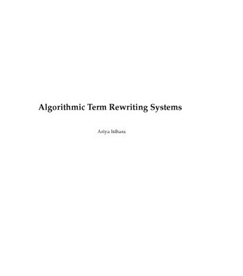 خرید و دانلود نسخه کامل کتاب Algorithmic term rewriting systems