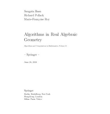 خرید و دانلود نسخه کامل کتاب Algorithms in Real Algebraic Geometry