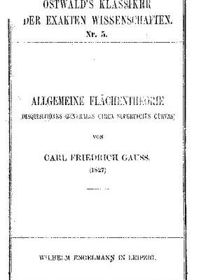 خرید و دانلود نسخه کامل کتاب Allgemeine Flächentheorie (Disquisitiones generales circa superficias curvas) (1827)
