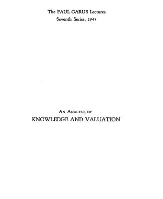 خرید و دانلود نسخه کامل کتاب An Analysis Of Knowledge And Valuation