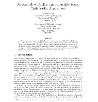 خرید و دانلود نسخه کامل کتاب An Analysis of Publications on Particle Swarm Optimisation Applications