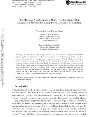 خرید و دانلود نسخه کامل کتاب .An Efficient Nondissipative Higher-Order Single-Step Integration Method for Long-Term Dynamics Simulation