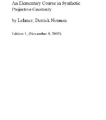 خرید و دانلود نسخه کامل کتاب An Elementary Course In Synthetic Projective Geometry